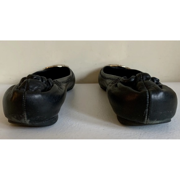 Tory Burch Reva Ballet Flats Size 6.5 Black Leather Upper - Picture 8 of 9